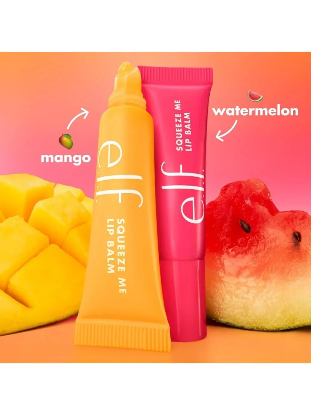 Moisturizing Lip Balm Duo - Mango & Watermelon Flavors, Hydrating & Nourishing